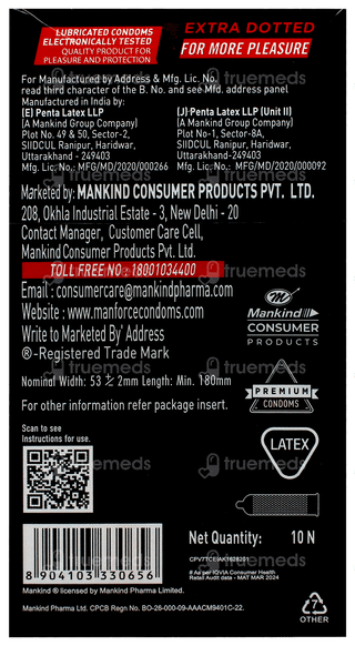 Manforce New Dots 1740 Litchi Condoms 10