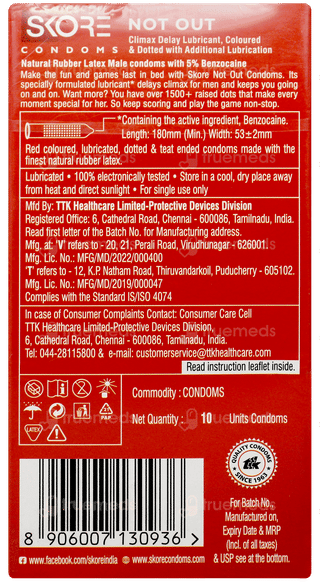 Skore Not Out 1500+ Dots Condoms 10