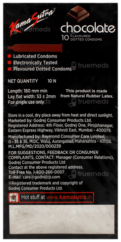 Kamasutra Chocolate Flavoured Dotted Condoms 10