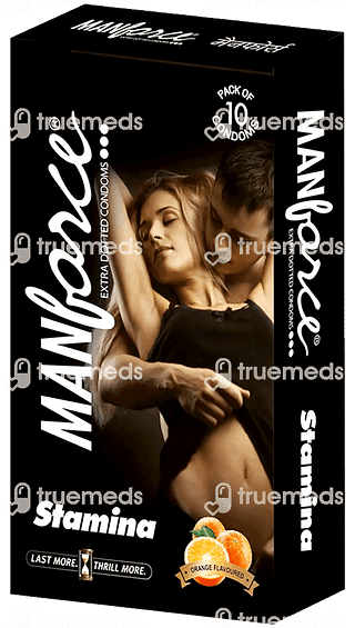Manforce Stamina Extra Dotted Orange Flavoured Condoms 10
