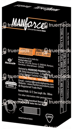 Manforce Stamina Extra Dotted Orange Flavoured Condoms 10