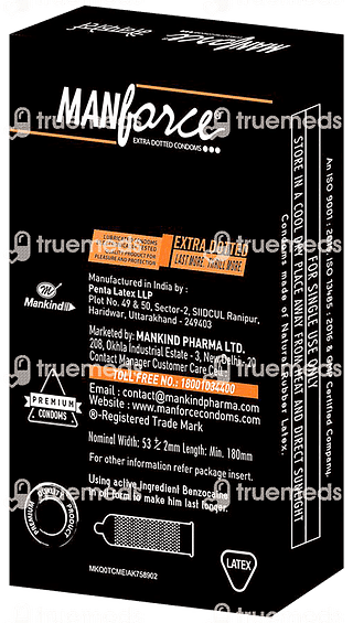 Manforce Stamina Extra Dotted Orange Flavoured Condoms 10