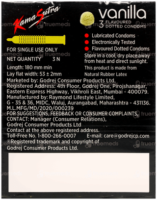Kamasutra Vanilla Flavoured Dotted Condoms 3