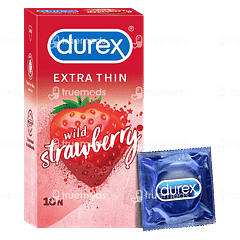 Durex Extra Thin Wild Strawberry Condom Pack Of 10