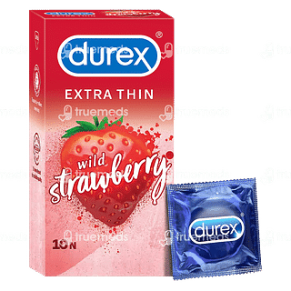 Durex Extra Thin Wild Strawberry Condom Pack Of 10