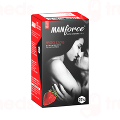 Manforce Xotic 1500 Dots Strawberry Flavoured Condoms 20