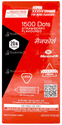 Manforce Xotic 1500 Dots Strawberry Flavoured Condoms 20