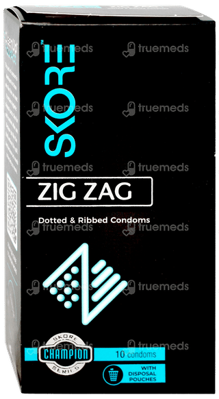 Skore Zig Zag Dotted & Ribbed Condoms 10