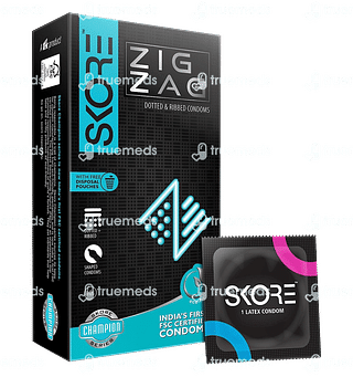 Skore Zig Zag Dotted And Ribbed Condoms 10