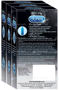 Durex Extra Time 3 Pack Of 10 Condoms