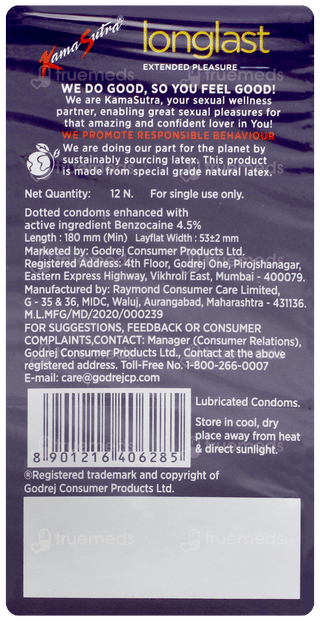 Kamasutra Pleasure Series Longlast Condoms 12
