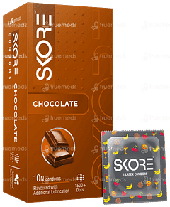 Skore Chocolate Flavored With 1500+ Dots Condoms 10 Skore Chocolate Flavored With 1500+ Dots Condoms 10