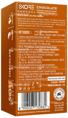 Skore Chocolate Flavored With 1500+ Dots Condoms 10