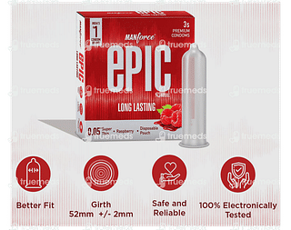 Manforce Epic Pleasure Long Lasting Raspberry Condom Pack Of 3