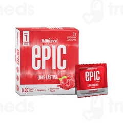 Manforce Epic Pleasure Long Lasting Raspberry Premium Condoms 3