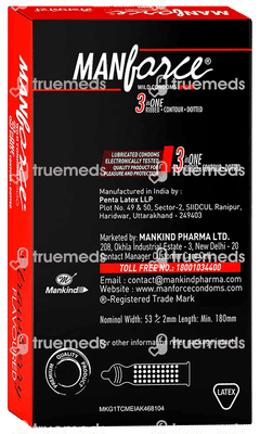 Manforce Wild 3 In One Strawberry Flavoured Condoms 10