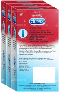 Durex Extra Thin 3 Pack Of 10 Condoms