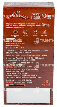 Kamasutra Exotica Chocolate Flavoured Dotted Condoms 10