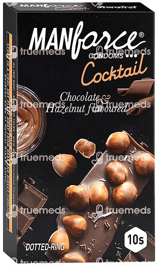 Manforce Chocolate Hazelnut Dotted Ring Cocktail Condom Pack Of 10