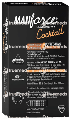 Manforce Cocktail Chocolate & Hazelnut Flavoured Dotted Ring Condoms 10