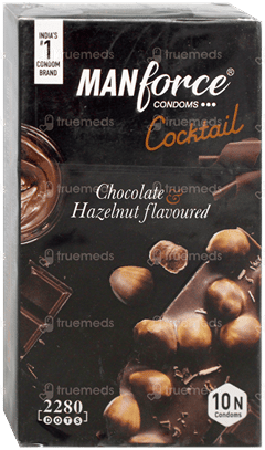 Manforce Cocktail Chocolate & Hazelnut Flavoured Dotted Ring Condoms 10 Manforce Cocktail Chocolate & Hazelnut Flavoured Dotted Ring Condoms 10