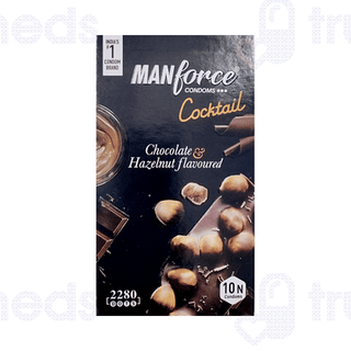 Manforce Cocktail Chocolate & Hazelnut Flavoured Dotted Ring Condoms 10