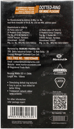 Manforce Cocktail Chocolate & Hazelnut Flavoured Dotted Ring Condoms 10