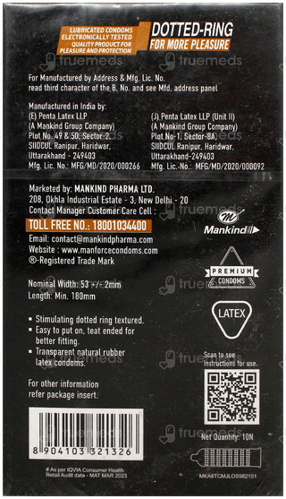Manforce Cocktail Chocolate & Hazelnut Flavoured Dotted Ring Condoms 10
