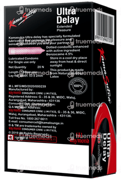 Kamasutra Ultra Delay Extended Pleasure Dotted Condom 20