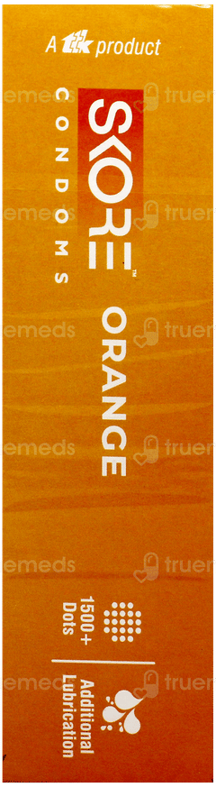 Skore 1500+ Dots Orange Flavoured Condoms 10