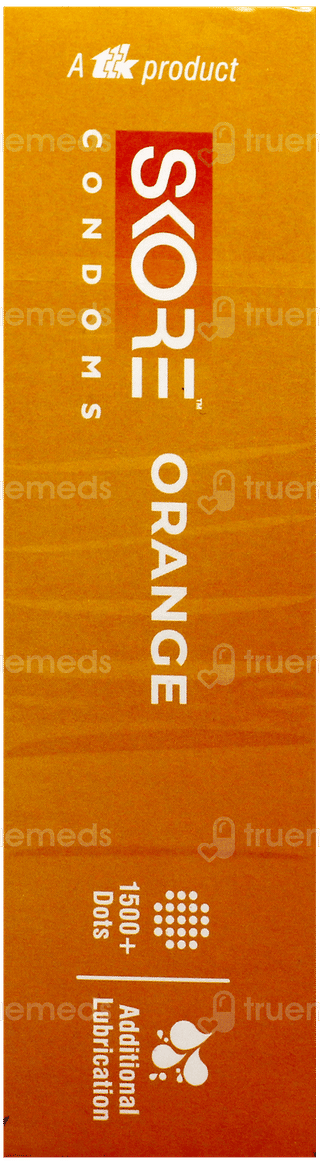 Skore 1500+ Dots Orange Flavoured Condoms 10