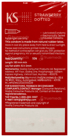 Kamasutra Dotted Strawberry Condoms 10