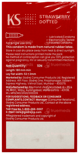 Kamasutra Dotted Strawberry Condoms 10