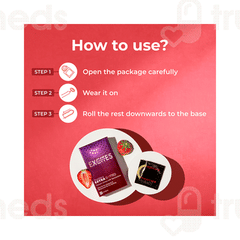 Mojocare Excites Strawberry Flavour Extra Dotted Condom 10