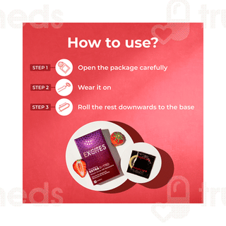 Mojocare Excites Strawberry Flavour Extra Dotted Condom 10