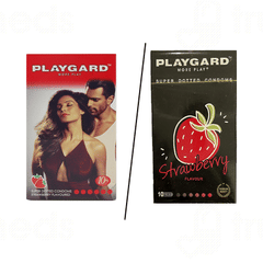 Playgard More Play+ Strawberry Flavour Super Dotted Condoms 10