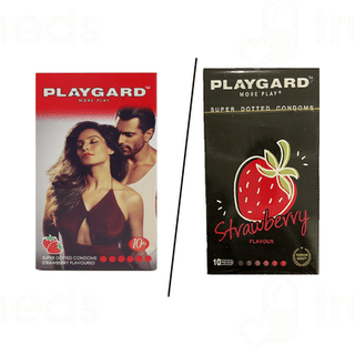 Playgard More Play+ Strawberry Flavour Super Dotted Condoms 10