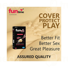 Funtime Dotted Ribbed And Contoured Vanilla Flavour Sensus Condom Pack Of 10