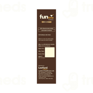 Funtime Dotted Ribbed And Contoured Tempting Chocolate Flavour Condom Pack Of 10