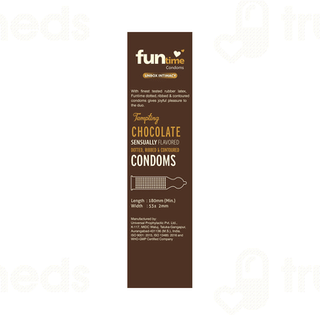 Funtime Dotted Ribbed And Contoured Tempting Chocolate Flavour Condom Pack Of 10