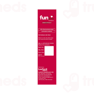 Funtime Dotted Ribbed And Contoured Juicy Cherry Flavour Condom Pack Of 10