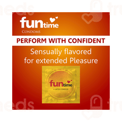 FUNTIME DOTTED RIBBED AND CONTOURED HAZELNUT FLAVOUR CONDOM PACK OF 3