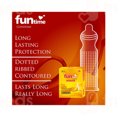 Funtime Dotted Ribbed And Contoured Hazelnut Flavour Condom Pack Of 3