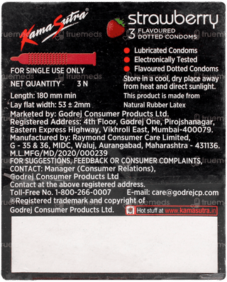 Kamasutra Strawberry Flavoured Condoms 3