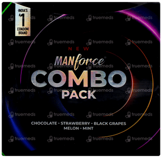 Manforce New Wild Chocolate Strawberry Black Grapes  Mint Melon Combo Pack Condoms 20