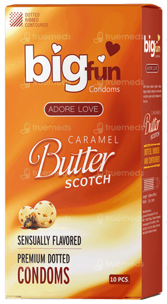 Bigfun Caramel Butterscotch Pack Of 10 Condoms Bigfun Caramel Butterscotch Pack Of 10 Condoms