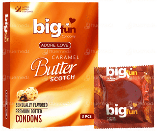 Bigfun Caramel Butterscotch Pack Of 3 Condoms