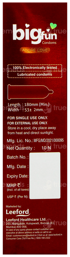 Bigfun Ultra Thin Pack Of 10 Condoms Bigfun Ultra Thin Pack Of 10 Condoms