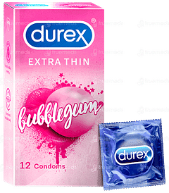 Durex Extra Thin Bubblegum Condoms 12 Durex Extra Thin Bubblegum Condoms 12