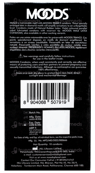 Moods Trance Amplified Sensations Dotted Condoms 10 With 3 Moods Lube Sachet Free